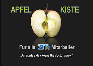 Die Apfelkiste, der Vitaminlieferant für alle zm-Mitarbeiter!